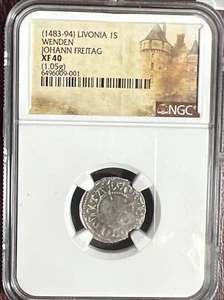Crusaders Era Silver Livonia 1483-94 Johan Freitag Teutonic Knights NGC XF. X208 - Picture 1 of 9