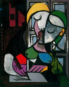 Woman writing by Pablo Picasso Oil Painting Hand Painted Reproduction Canvas - Picture 1 of 5