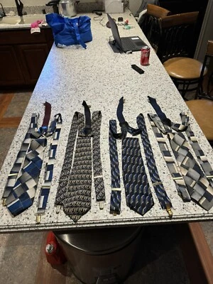 Lote de 4 juegos de corbata y tirantes DAVID TAYLOR para hombre Foto 1 de 4