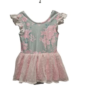 Cheeky Plum Leotard Girls Size 5T New Floral Blue Pink Girls Kids NWT Dance - Picture 1 of 6
