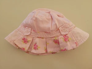 BABY GAP Infant Girls pink flower pleat sun bucket hat beach pool 6 12 M months - Picture 1 of 1