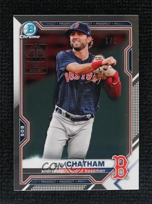2021 Bowman Chrome Prospects Transcendent VIP Party 1/1 CJ Chatham #BCP-113 9su - Image 1 of 3
