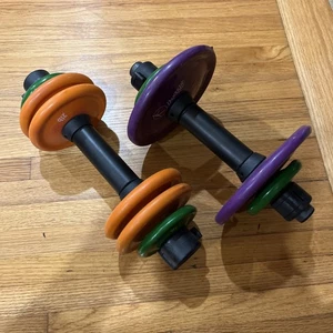 Pesas recubiertas de goma Danskin Now con placas de 1 lb, 2 lb y 4 lb mancuerna - Imagen 1 de 8