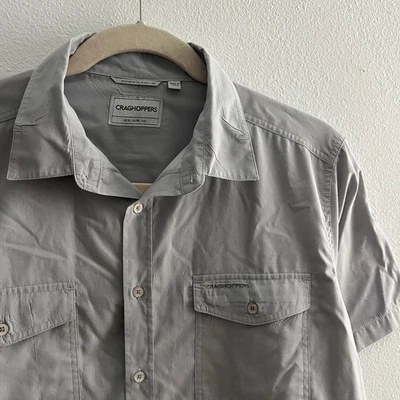 Craghoppers Button Shirt Men's Large L Blue Short Sleeve Solarshield Quickdry - Image 1 of 4