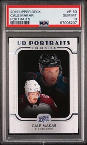 2019 Upper Deck Portraits #P-50 Cale Makar Portraits PSA 10 - Picture 1 of 2