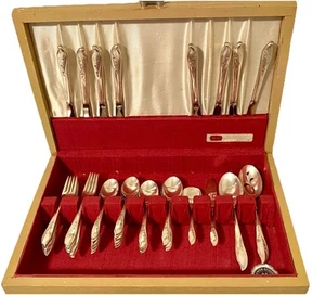 Rogers Bros 1847 Springtime Flatwear For 8 Less One Fork 1950s Original Box - Picture 1 of 13