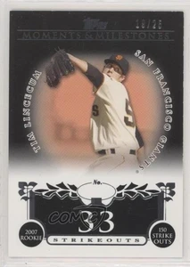 Topps Moments & Milestones 2008 negro/25 Tim Lincecum (2007 novato 150 Ks) #74 - Imagen 1 de 3