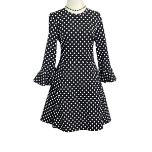Kate Spade Lia Dot Ponte Dress Large NWT Black White Polka Dot Fit And Flare - Picture 1 of 8