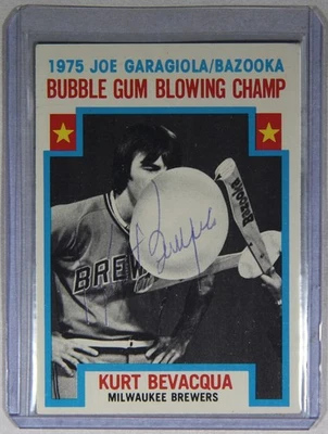Vintage 1976 Topps Kurt Bevacqua Auto Autograph Joe Garagiola Bazooka Bubble Gum - Image 1 of 2
