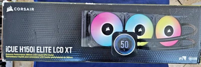 Corsair iCUE H150i Elite LCD XT Liquid CPU Cooler - IPS LCD Screen 360mm Radiato - Image 1 of 4