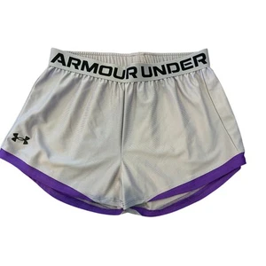 Under Armour Youth Girls Running Shorts Purple Large Lightweight Activewear - Picture 1 of 4
