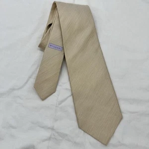 Bvlgari Beige Seven Fold Neck Tie Silk Linen Italy - Picture 1 of 5