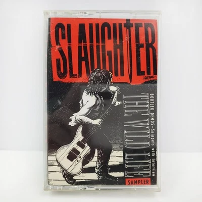 Slaughter Wild Life Sampler Promo Cassette Tape 1992 Glam Metal Rock 90s Tested Foto 1 de 4