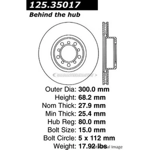 Centric Front Brake Rotor Disc For Mercedes 300SD 560SEL 420SEL 350SDL 350SD - Picture 1 of 2