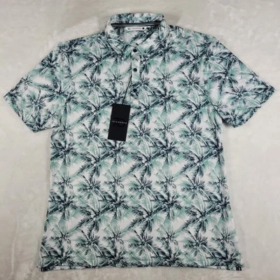 7 Diamonds 4 Way Stretch Polo Shirt Mens Large Multicolor Floral Performance NWT - Image 1 of 4