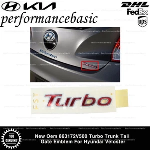 Genuine OEM 863172V500 Turbo Trunk Tail Gate Emblem For Hyundai Veloster 13-17 - Picture 1 of 6