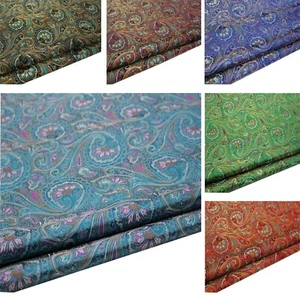 Faux Silk Brocade(Paisley Fern Aster)Jacquard Damask Kimono Fabric Material*BK1 - Picture 1 of 21