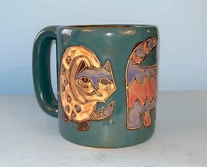 MARA Turquoise Stoneware Pottery Cat Mug - Made in Mexico - Picture 1 of 12