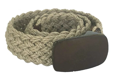 Cinturón Trenzado con Cuero Pesado Marrón Hebilla Sólida Hueco De Colección Años 70 Para Mujer Talla M Foto 1 de 4