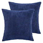 2 Pack Soft Corduroy Corn Striped Velvet Series Decorative Throw Pillow
