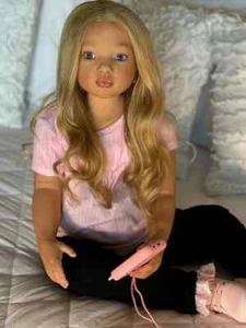 Kit Muñeca Renacida Niña Pequeña 40"" Aloenka Pelo Enraizado a Mano Pintado con Cuerpo de Tela - Imagen 1 de 3