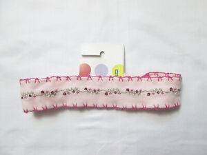 NEW Gymboree Vintage Baby Toddler Light Pink Floral Embroidered Headband 