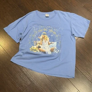 Taylor Swift Fearless Tour “Tea Party” T-Shirt Size L Blue Double Sided Flaws - Picture 1 of 22