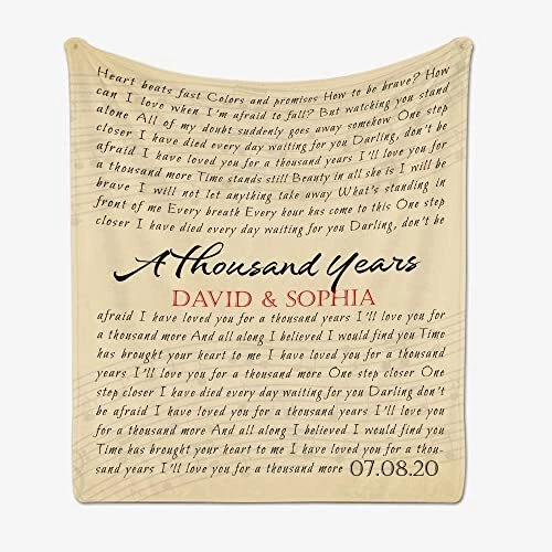 Personalized Custom Song Lyrics Blanket For Couple Anniversary Birthday - Image 1 of 4
