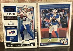 Lot of2 Josh Allen 2023 Panini Contenders #11 + 2024 Panini Score #28 Bills - Picture 1 of 2