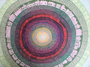"UNIVERSE", Colored pencil on paper, 18" x 24", 2016, Iconography, Spiritualism - Picture 1 of 4