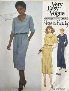 Vogue 2065 Sewing Pattern Diane Von Furstenberg DVF Modest Dress Women 8 B:31.5" - Picture 1 of 6
