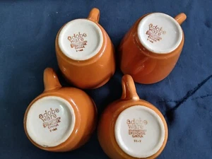 VINTAGE 4PC LOT COFFEE CUPS SYRACUSE ADOBE WARE RESTAURANT WARE 1944 1946 - Picture 1 of 5