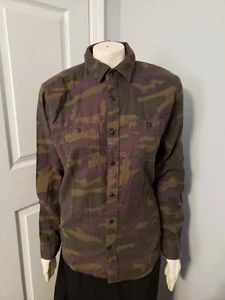 Gap Standard Fit Button Down Long Sleeve Flannel Purple Camouflage Shirt Large - Picture 1 of 6