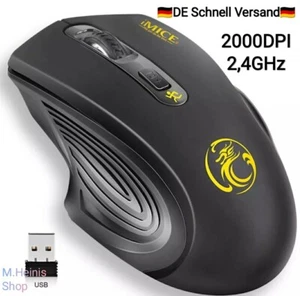 Maus Kabellos USB Wireless Mouse 2000DPI Computer Notebook Laptop Neu - Bild 1 von 10