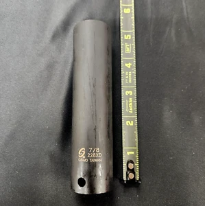 QTY 1 NEW SUNEX 228XD 7/8" BLACK OXIDE 1/2" DRIVE EXTRA DEEP IMPACT SOCKET - Picture 1 of 1