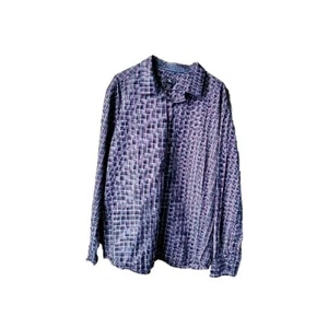 Calvin Klein Mens Shirt XL Button Down Long Sleeve Mini Check Plaid 100% Cotton - Picture 1 of 8