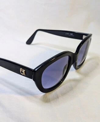 Vintage Emmanuelle Khanh Sunglasses EK 111 Paris 1990's Kurt Cobain Black - Image 1 of 4