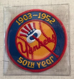 1952 NEW YORK YANKEES 50TH YEAR OFFICIAL MLB BASEBALL THROWBACK PATCH WILLABEE - Picture 1 of 2