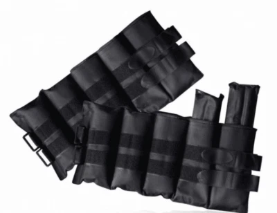 Pesos de perna ajustáveis 20 lb tornozelo para exercícios academia treino preto - Imagem 1 de 2