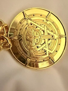 2024 Judas Priest Invincible Shield Fork Emblem Pendant 24” Gold Tone Chain - Picture 1 of 6