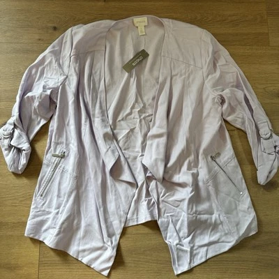 NUEVO CON ETIQUETAS Chicos Chaqueta Suave Drapeada Manga Larga Chaqueta Petunia Púrpura Clara Talla 2 Foto 1 de 4