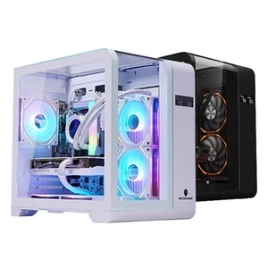 Transparent PC Case With CPU/GPU Temperature LED Display Desktop Computer Tower - Photo 1/14