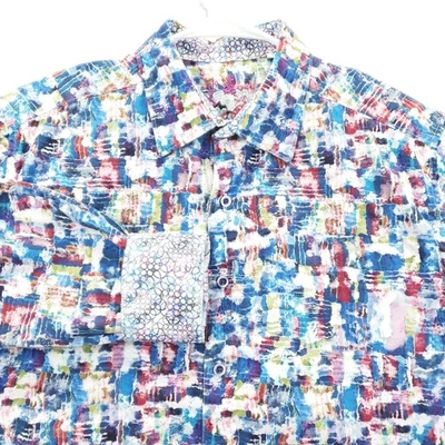 Robert Graham Shirt Mens Large Multicolor Abstract Classic Fit Flip Cuff Button - Image 1 of 4