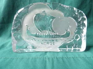 Viking Boat Crystal Glass Decor Norge/Norway - Picture 1 of 3