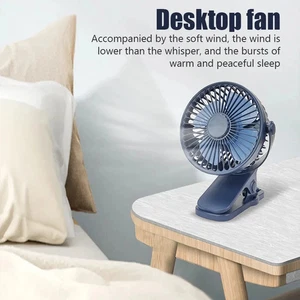 Mini USB Clip Fan Portable Silent Desk Fan 3-Speed for Home Dorm Stroller - Picture 1 of 15
