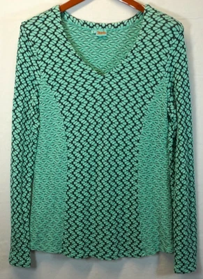 Blusa Tianello Feminina Grande Manga Longa Decote V Malha Texturizada Estampa Geométrica Ousada - Imagem 1 de 4