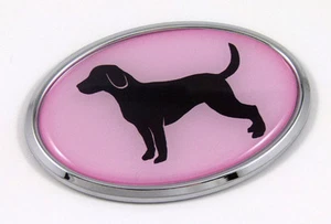 Labrador Lab Dog PINK 3D Chrome emblem Pet Decal Car Auto Bike Sticker Oval - Bild 1 von 1