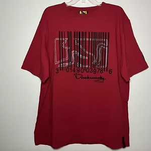 Camiseta Drunknmunky Código de Barras Logotipo Para Hombre XL Cuello Redondo ~ Roja ~ Ropa de Calle De Colección Y2K - Imagen 1 de 7