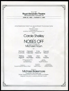 NOISES OFF / ROYAL ALEXANDRA THEATRE Toronto Vintage 1985 PROGRAM - Picture 1 of 4
