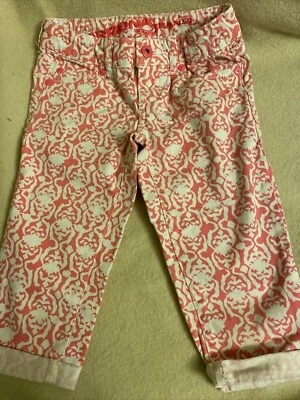 PANTALONES CAPRI AARIZONA JEAN CO Niñas Estampado Rosa Cintura Ajustable Puños, Talla 7 Foto 1 de 4